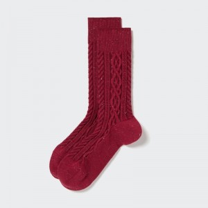 Uniqlo Color Nep Cable Sokker Herre Rød | 5262110