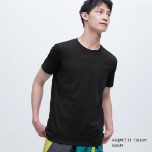 Uniqlo Dry Color Crew Neck Short-Sleeve T Shirts Dame Sort | 2737823
