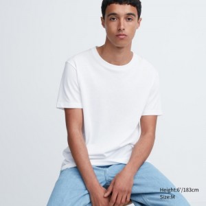 Uniqlo Dry Color Crew Neck Short-Sleeve T Shirts Dame Hvide | 8098364