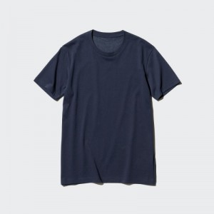 Uniqlo Dry Color Crew Neck Short-Sleeve T Shirts Dame Mørkeblå | 6337557