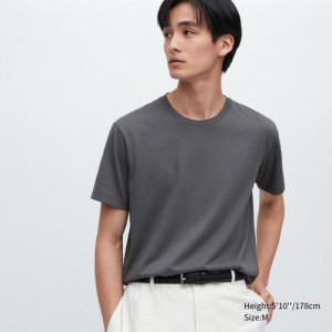 Uniqlo Dry Color Crew Neck Short-Sleeve T Shirts Dame Grå | 5197115