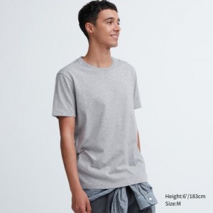 Uniqlo Dry Color Crew Neck Short-Sleeve T Shirts Dame Grå | 2400001