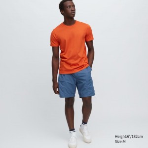 Uniqlo Dry Crew Neck Short-sleeve Color T Shirts Herre Orange | 3915935