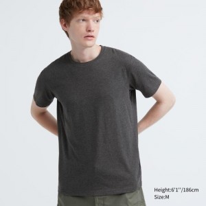 Uniqlo Dry Crew Neck Short-sleeve Color T Shirts Herre Grå | 848579
