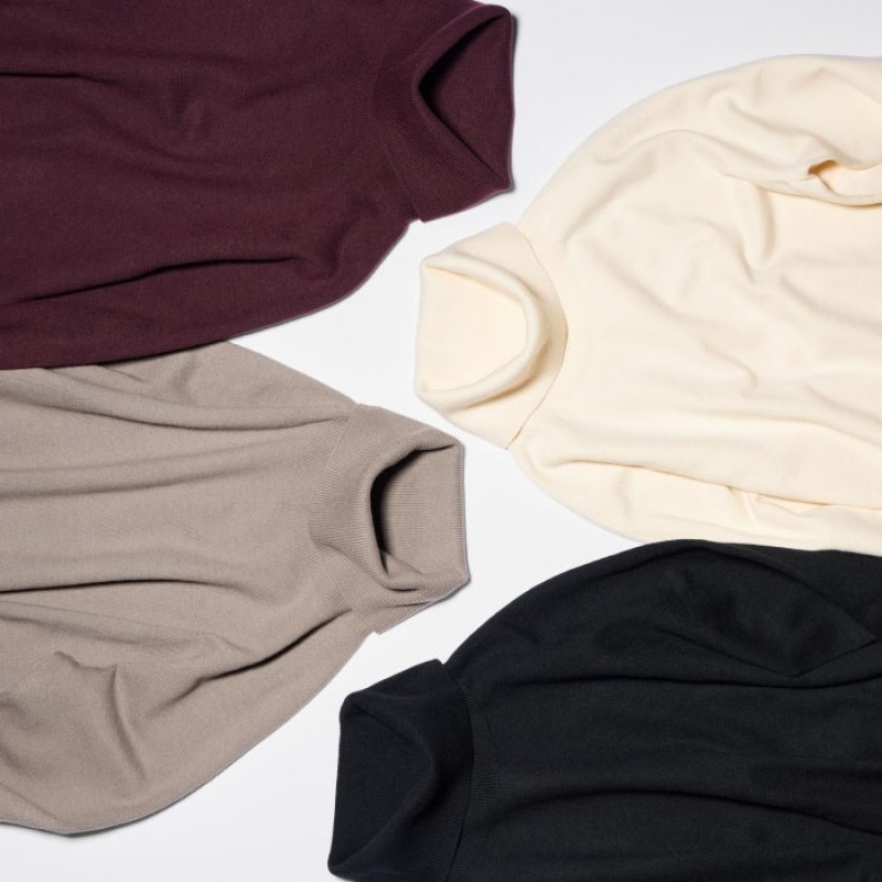Uniqlo 3D Knit Souffle Yarn Long-Sleeve Trøjer Dame Bordeaux | 5562167