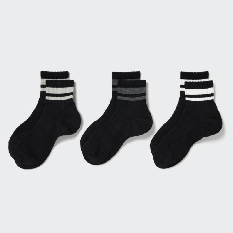 Uniqlo 3 Pack Sokker Dame Sort | 1717086