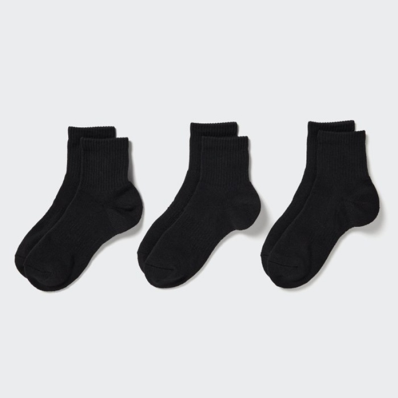 Uniqlo 3 Pack Sokker Dame Sort | 4966009