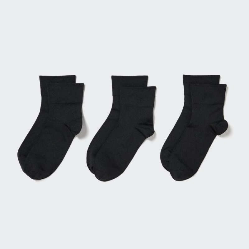 Uniqlo 3 Pack Sokker Dame Sort | 5406618