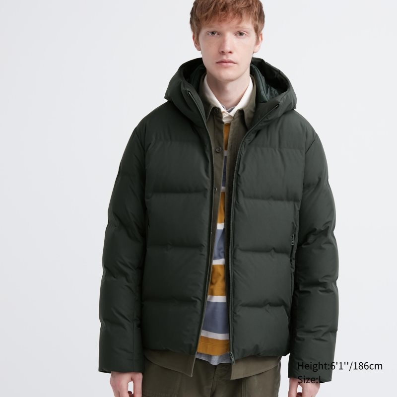 Uniqlo 3d Cut Seamless Down Parka Herre Grøn | 6174721