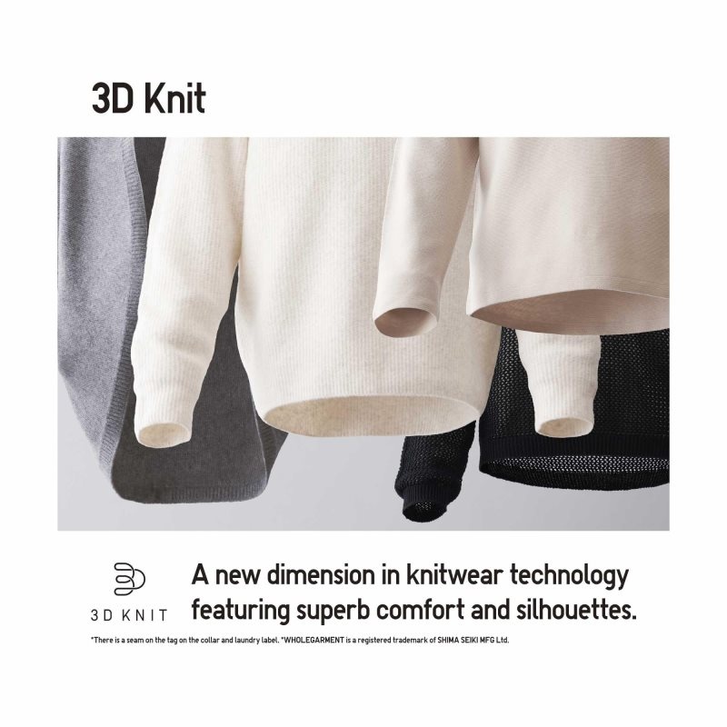 Uniqlo 3d Knit Souffle Yarn Mock Neck Trøjer Herre Sort | 5694718