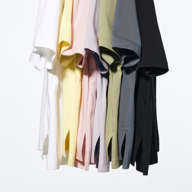 Uniqlo AIRism Cotton Short Sleeve T Shirts Dame Lyserød | 7323773