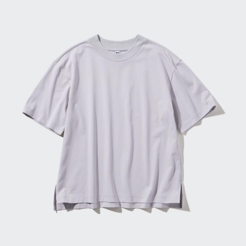 Uniqlo AIRism Cotton Short Sleeve T Shirts Dame Lyserød | 7323773