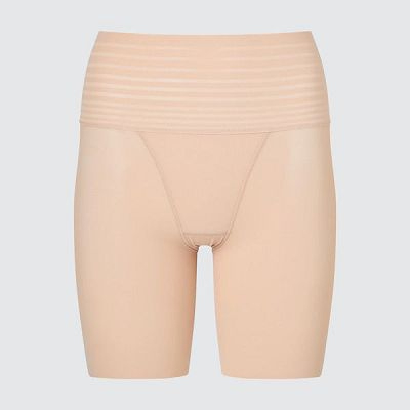 Uniqlo AIRism Smooth Body Shaper Unlined Half Tights Dame Beige | 3186559
