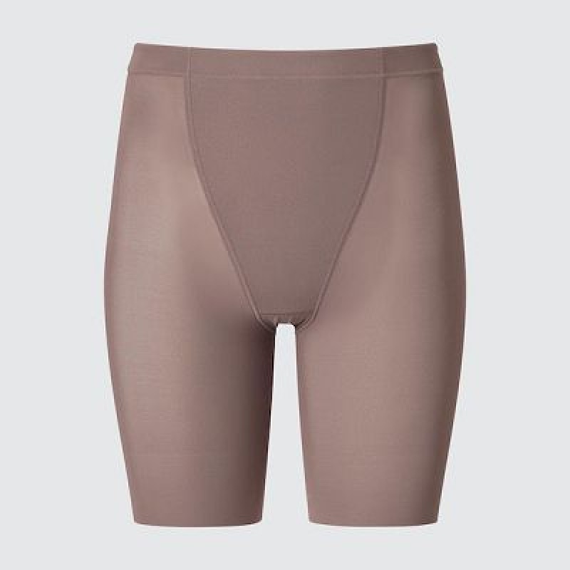 Uniqlo AIRism Support Body Shaper Unlined Half Tights Dame Brune | 3329221