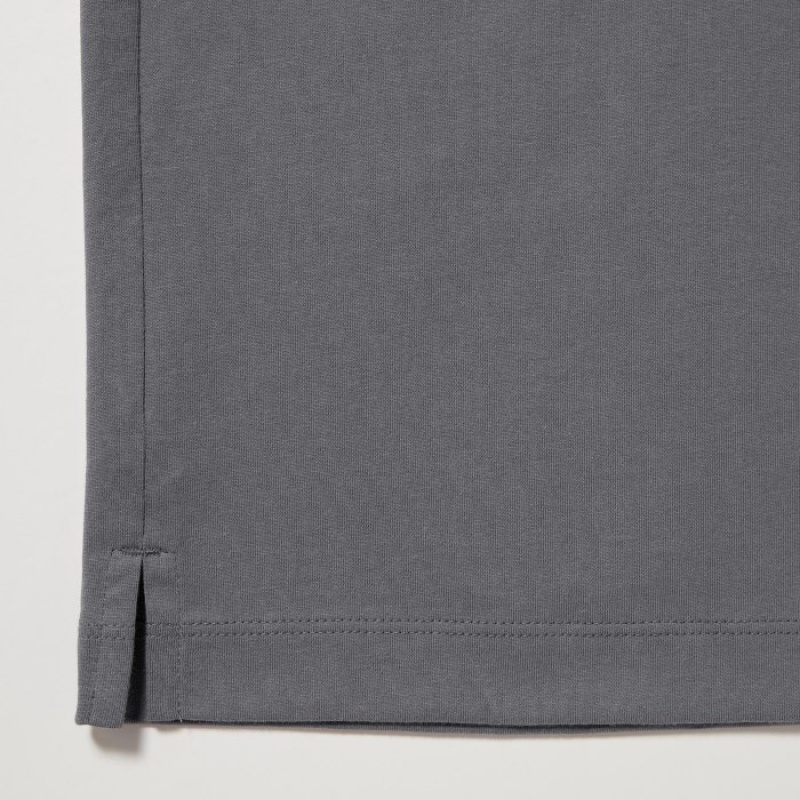 Uniqlo Airism Cotton Uv Protection Crew Neck Long-sleeve T Shirts Dame Grå | 6556359
