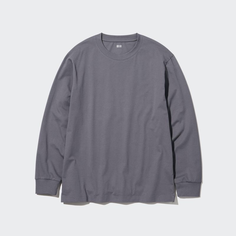 Uniqlo Airism Cotton Uv Protection Crew Neck T Shirts Herre Grå | 3119523