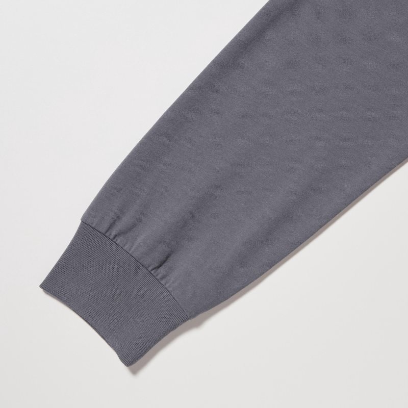 Uniqlo Airism Cotton Uv Protection Crew Neck T Shirts Herre Grå | 3119523