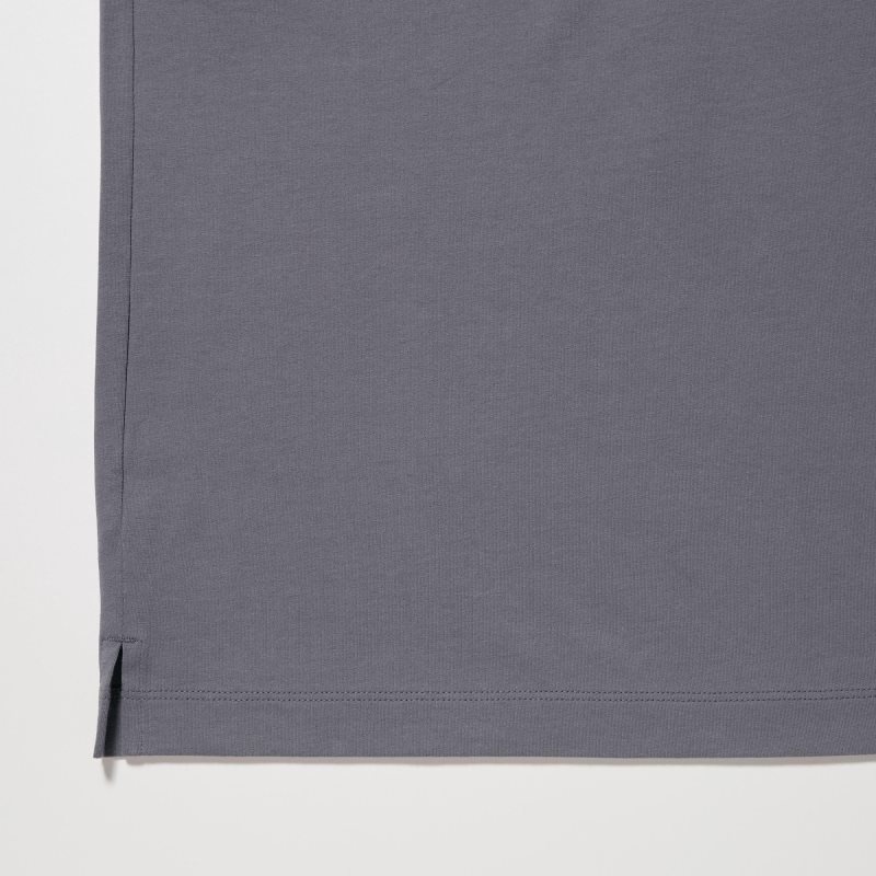 Uniqlo Airism Cotton Uv Protection Crew Neck T Shirts Herre Grå | 3119523