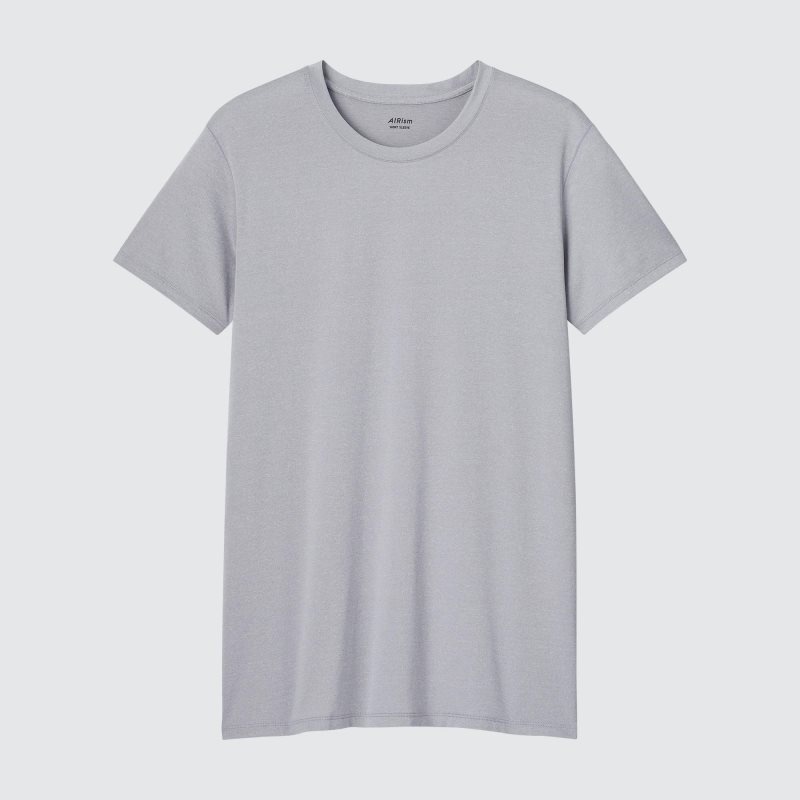 Uniqlo Airism Crew Neck Short-sleeve T Shirts Herre Grå | 9755536
