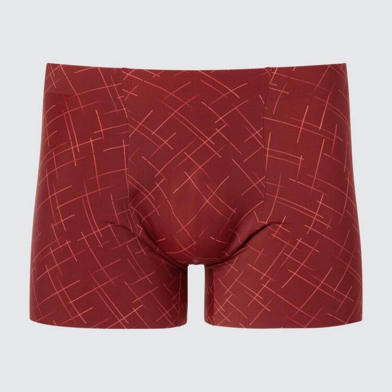 Uniqlo Airism Seamless Printed Boxers Undertøj Herre Rød | 6257276