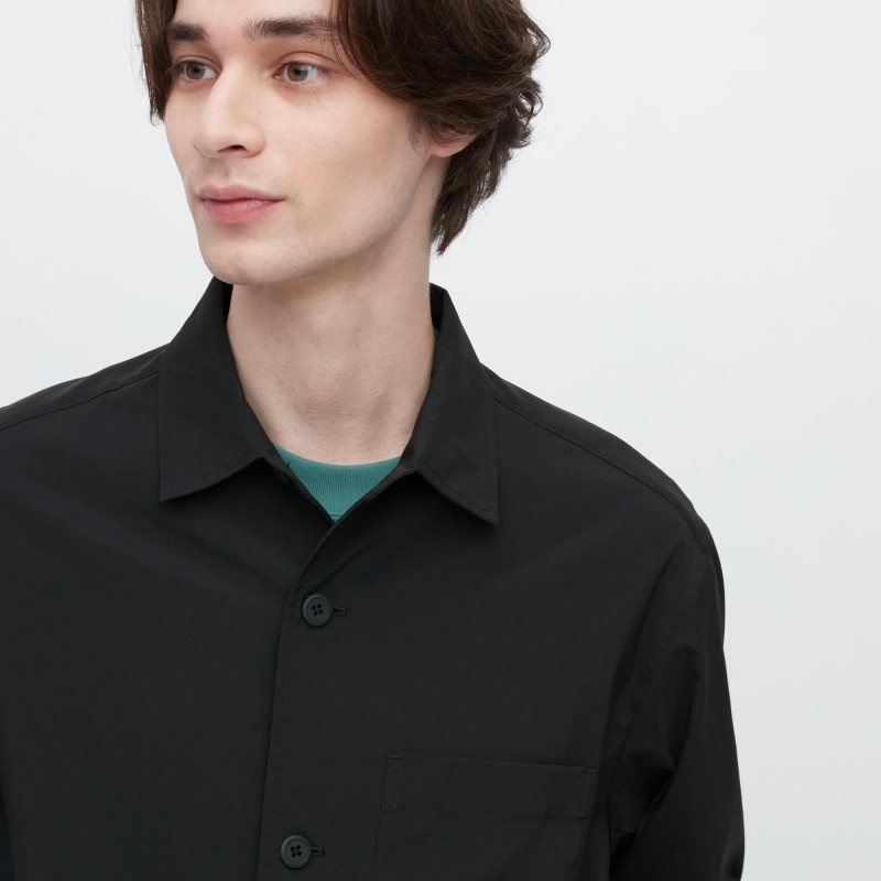 Uniqlo Airsense Shirt Ultra Light Shirt Jakker Herre Sort | 4694414