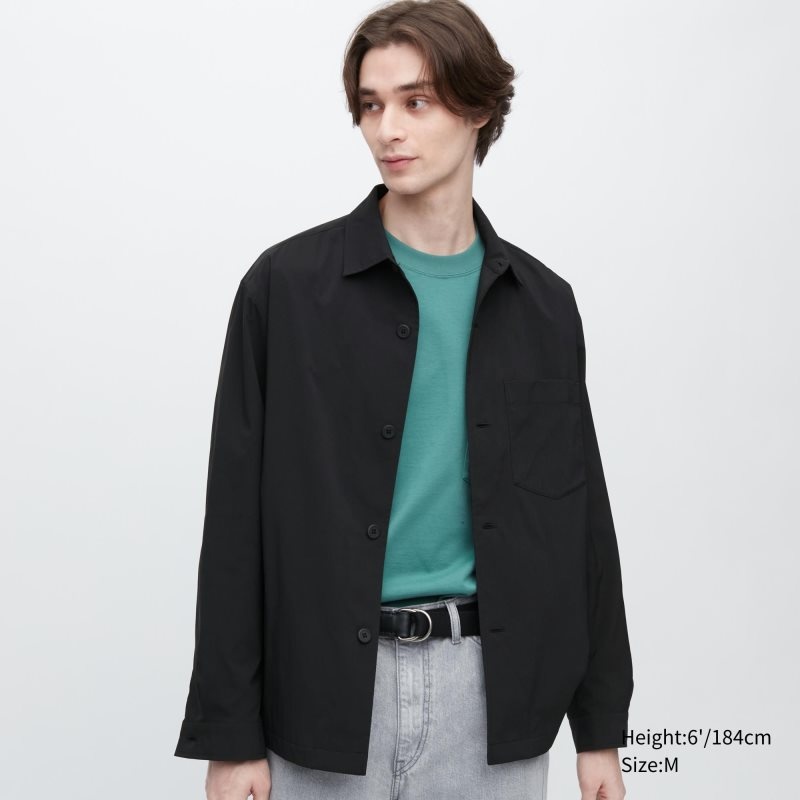 Uniqlo Airsense Shirt Ultra Light Shirt Jakker Herre Sort | 4694414