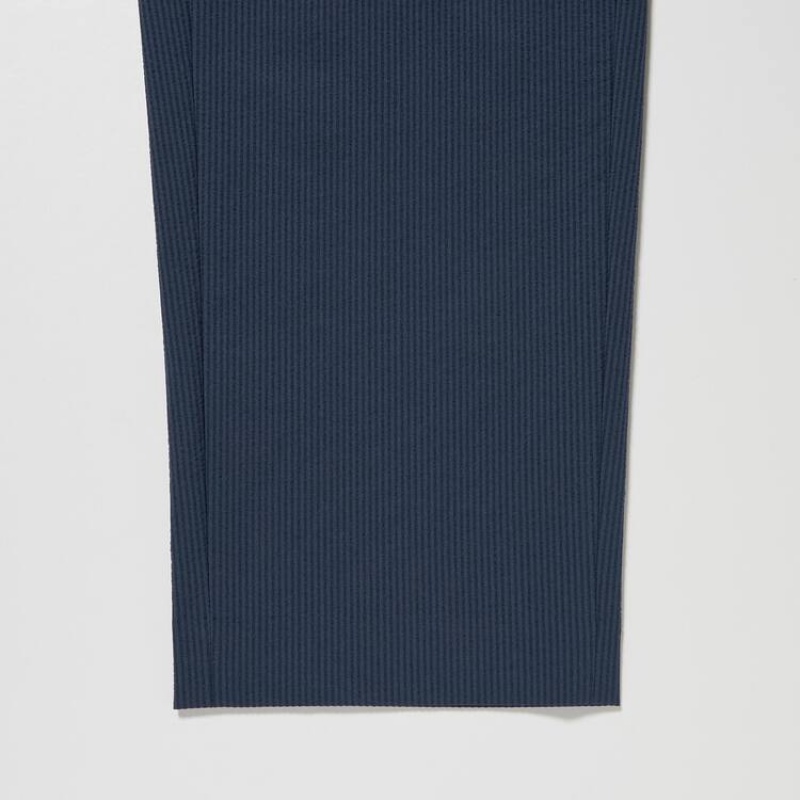 Uniqlo Airsense Ultra Light Seersucker Relaxed Fit Bukser Herre Mørkeblå | 7645527