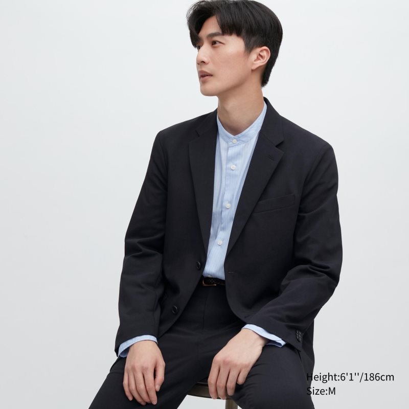 Uniqlo Airsense Wool Like Ultra Light Jakker Herre Mørkeblå | 2747931