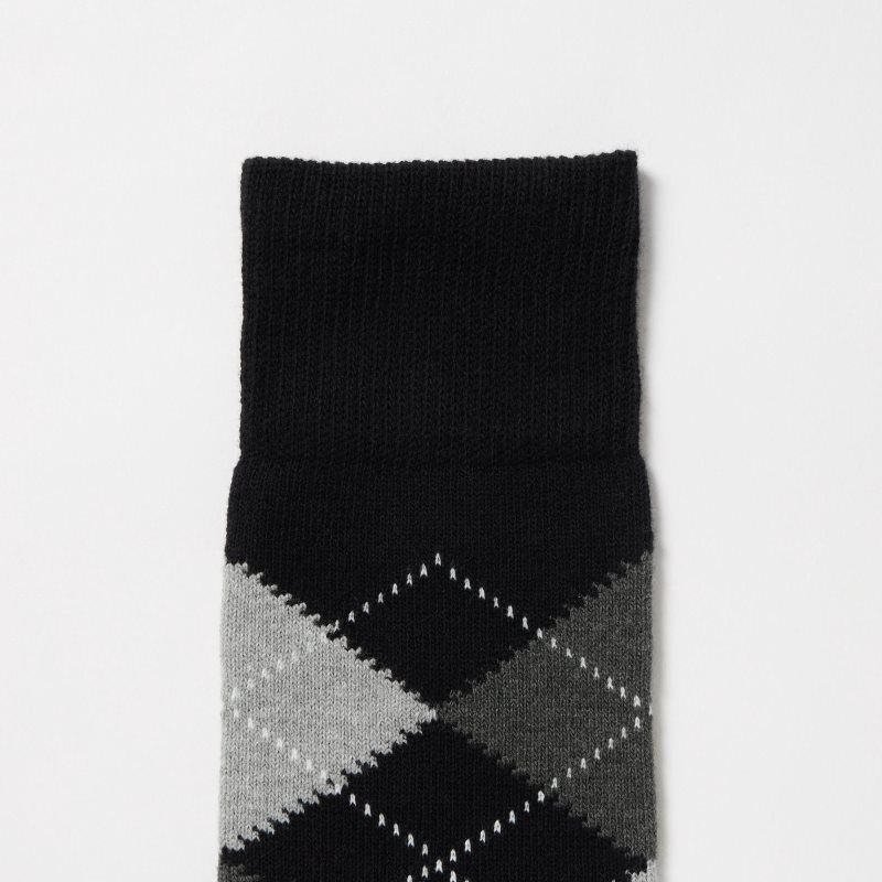 Uniqlo Argyle Sokker Herre Sort | 2030073