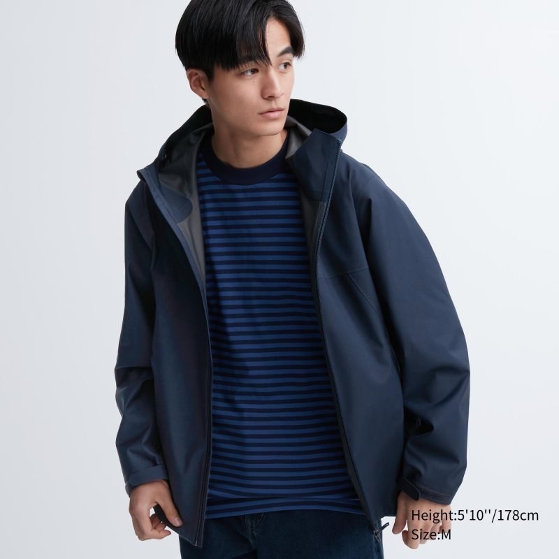 Uniqlo Blocktech 3d Cut Parka Herre Mørkeblå | 5477578