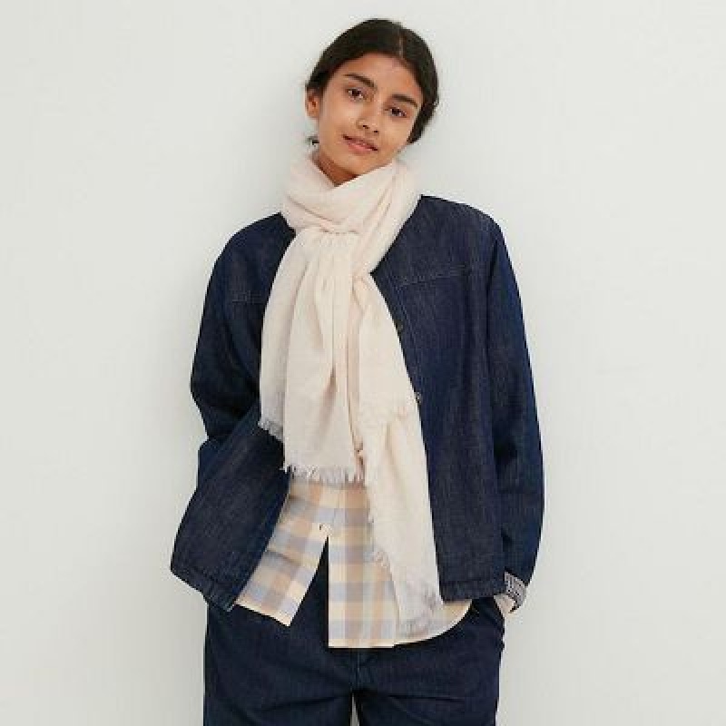 Uniqlo Cashmere Stole Tørklæder Dame Hvide | 911147