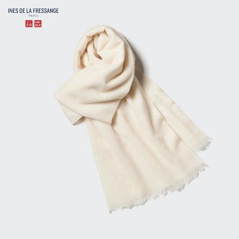 Uniqlo Cashmere Stole Tørklæder Dame Hvide | 911147