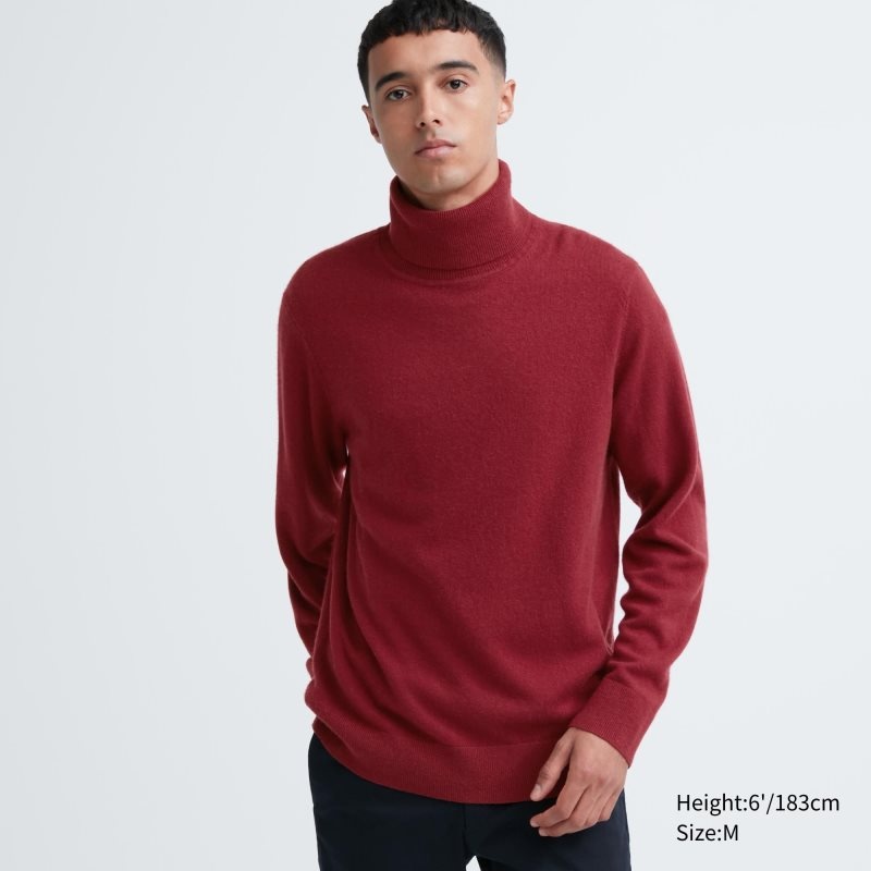Uniqlo Cashmere Turtleneck Long-sleeve Trøjer Herre Bordeaux | 1207844