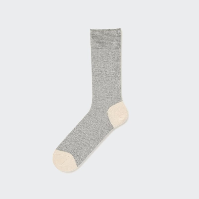 Uniqlo Color Block Sokker Herre Grå | 8235861