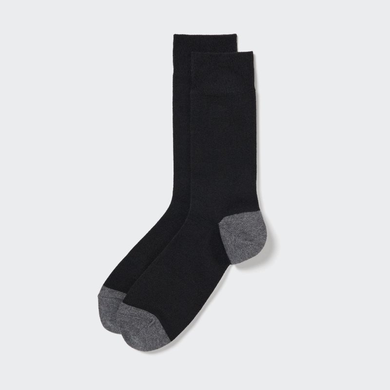 Uniqlo Color Block Sokker Herre Sort | 4495387