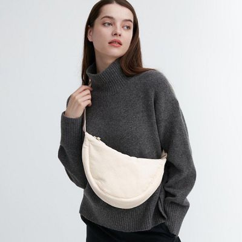 Uniqlo Corduroy Round Mini Crossbody Taske Dame Hvide | 9247301