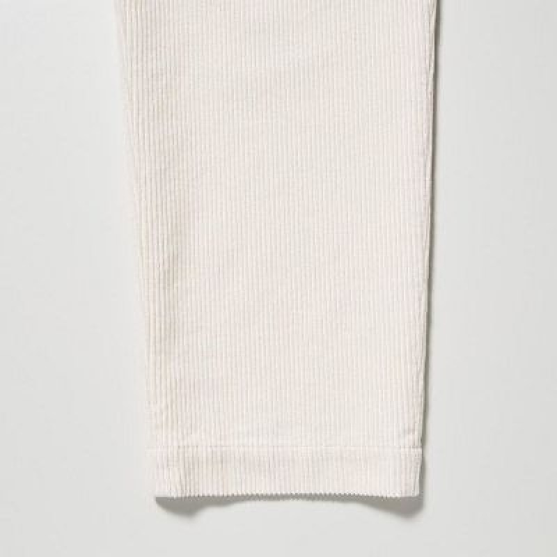 Uniqlo Corduroy Tapered Ankle Bukser Dame Hvide | 5752271