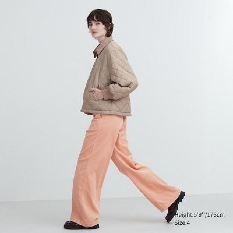 Uniqlo Corduroy Wide Bukser Dame Lyserød | 1491355