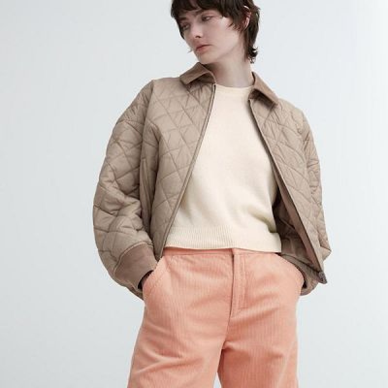 Uniqlo Corduroy Wide Bukser Dame Lyserød | 1491355