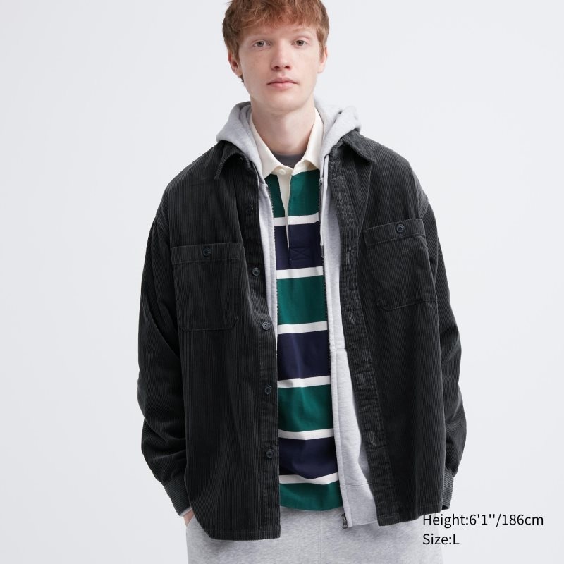 Uniqlo Corduroy Work Long-sleeve Skjorte Herre Grå | 933113