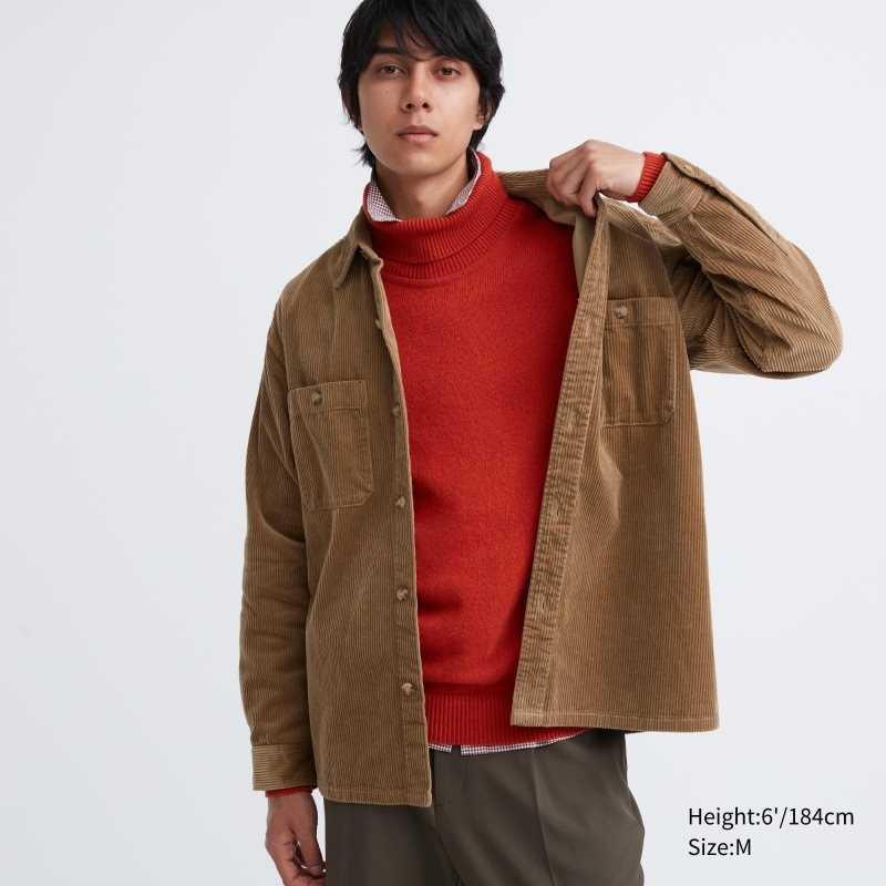 Uniqlo Corduroy Work Long-sleeve Skjorte Herre Brune | 4909368