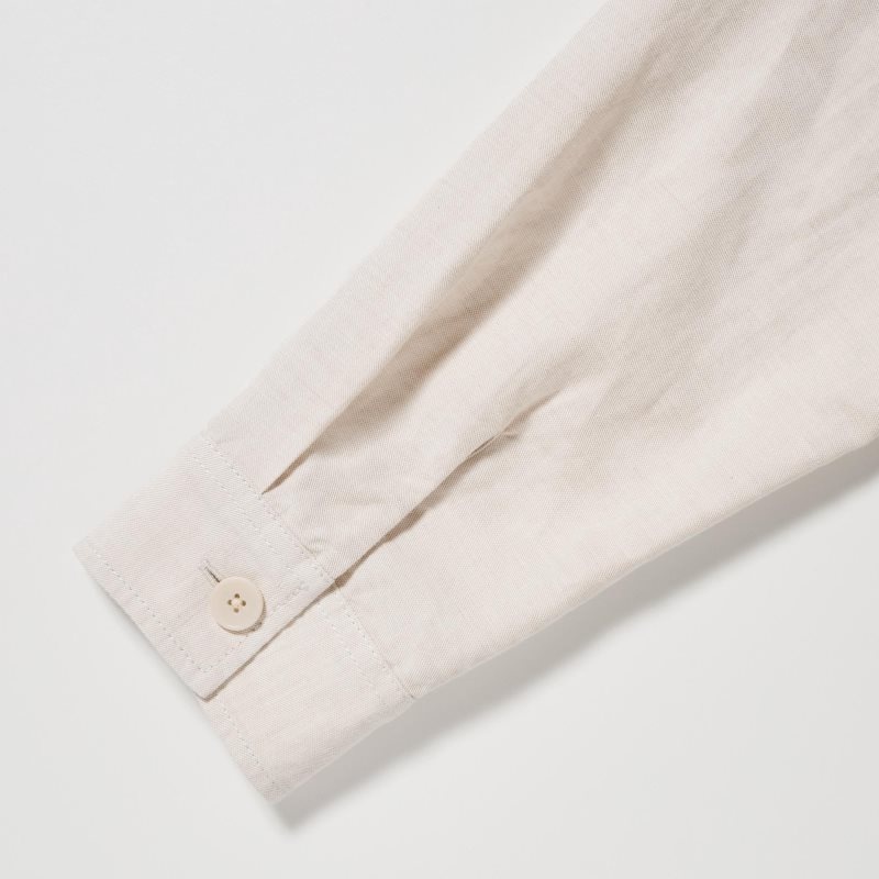 Uniqlo Cotton Linen Over Shirt Jakker Herre Olivengrøn | 3937712
