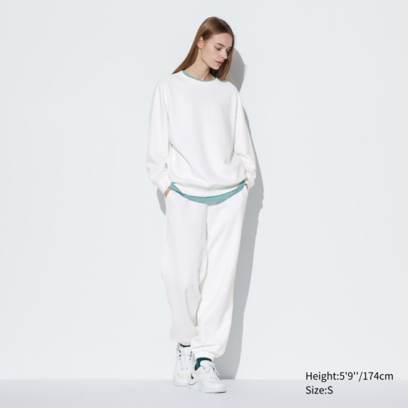Uniqlo Crew Neck Long-Sleeve Sweatshirts Dame Lyserød | 5512931