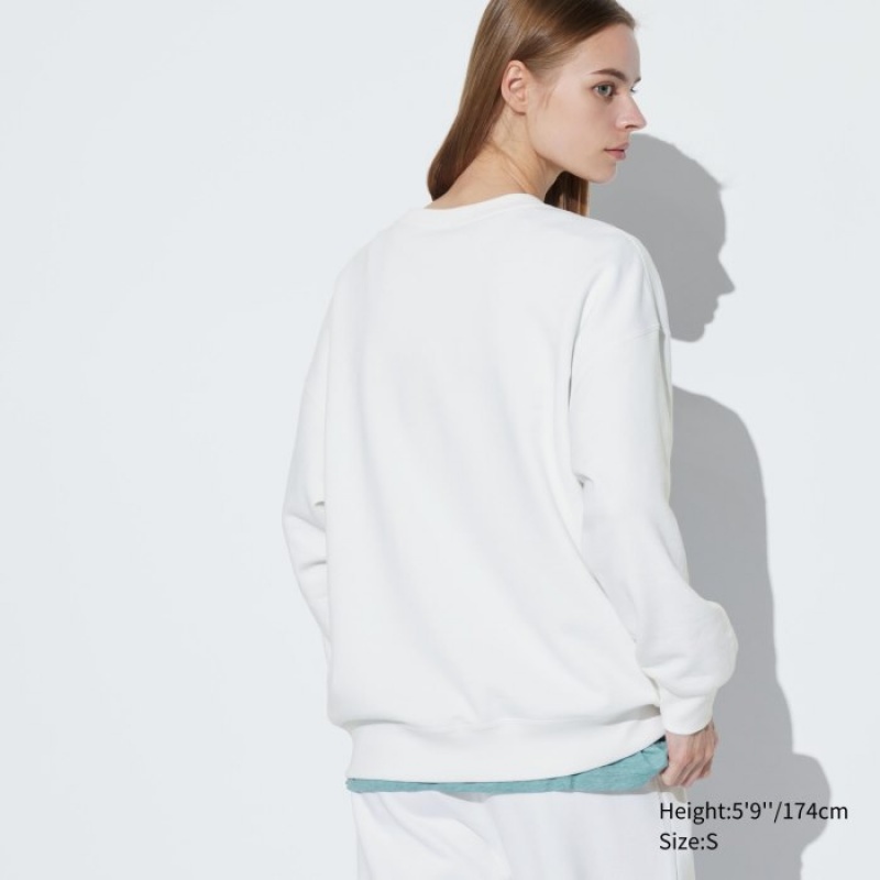 Uniqlo Crew Neck Long-Sleeve Sweatshirts Dame Lyserød | 5512931