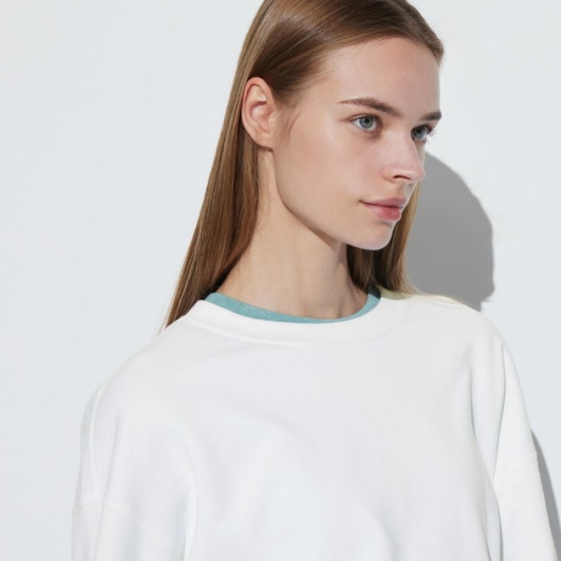 Uniqlo Crew Neck Long-Sleeve Sweatshirts Dame Lyserød | 5512931