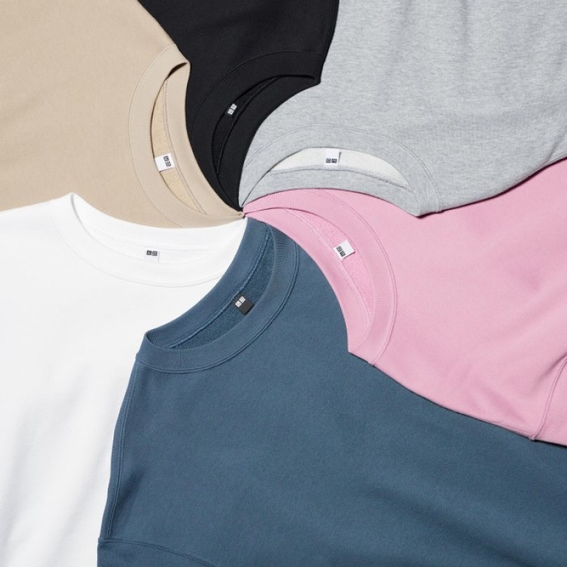 Uniqlo Crew Neck Long-Sleeve Sweatshirts Dame Lyserød | 5512931