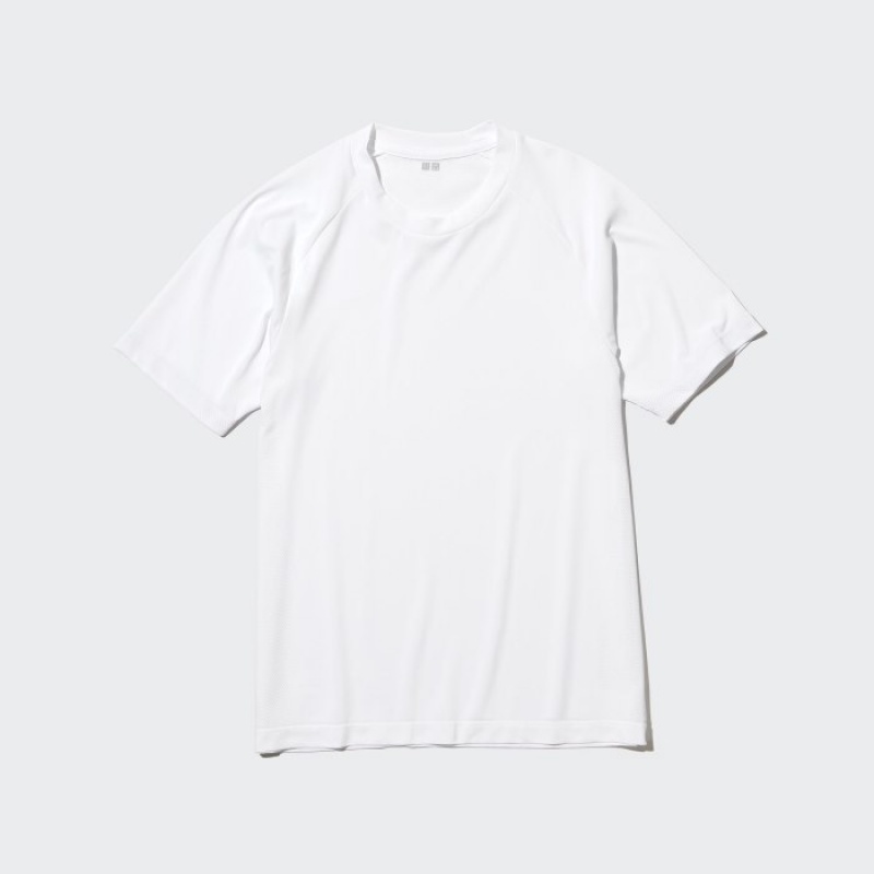 Uniqlo DRY-EX Crew Neck Short-Sleeve Printed T Shirts Dame Hvide | 7103860