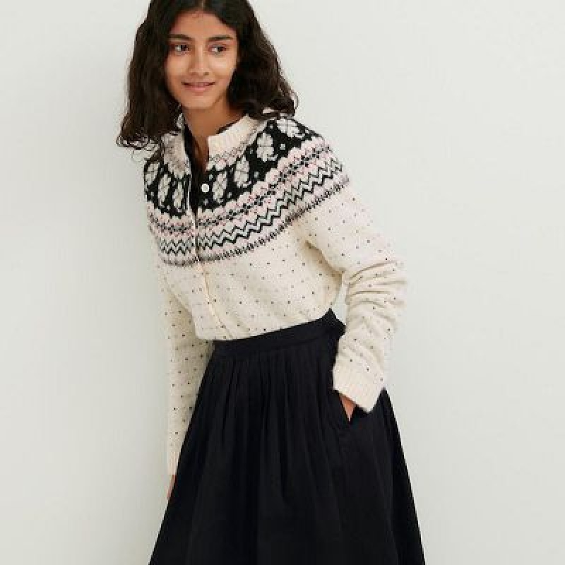 Uniqlo Denim Gather Nederdel Dame Sort | 3540384