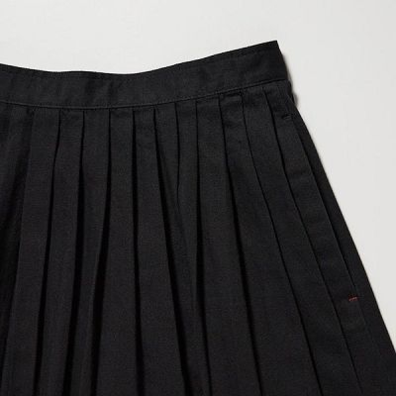 Uniqlo Denim Gather Nederdel Dame Sort | 3540384
