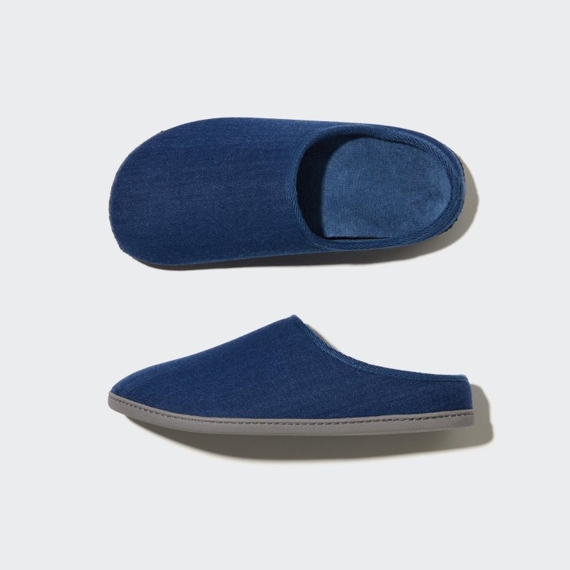 Uniqlo Denim Like Room Rubber Sole Tøfler Herre Mørkeblå | 2780993